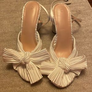 White Bow Heels